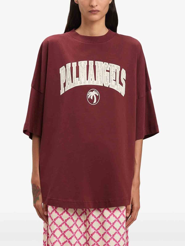 The Best Shops Palm Angels: Camisetas - Camiseta - Rojo Oscuro