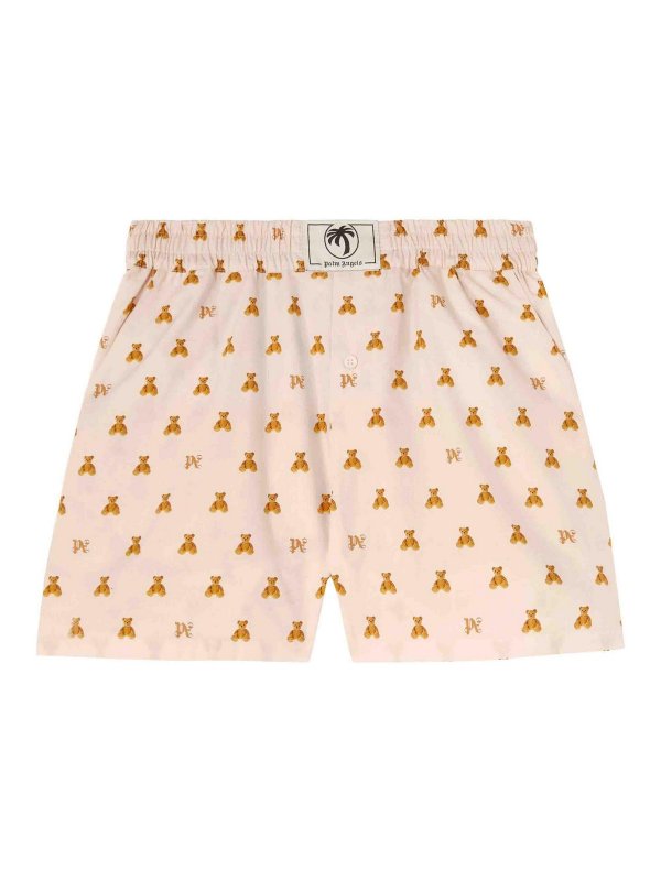 Palm Angels: Trousers Shorts - Mini Bear Monogram Shorts