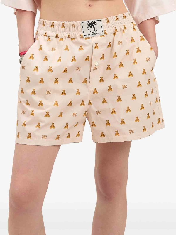 The Best Shops Palm Angels: Mini Bear Monogram Shorts