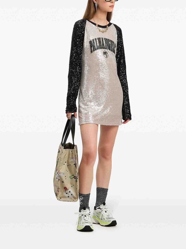Palm Angels: short dresses online - College Palm Sequin Mini Dress