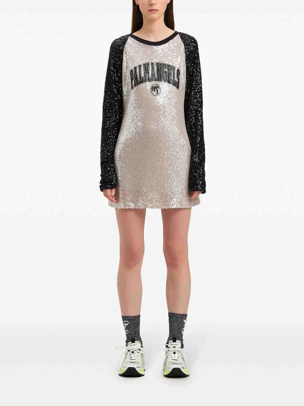 The Best Shops Palm Angels: short dresses - College Palm Sequin Mini Dress