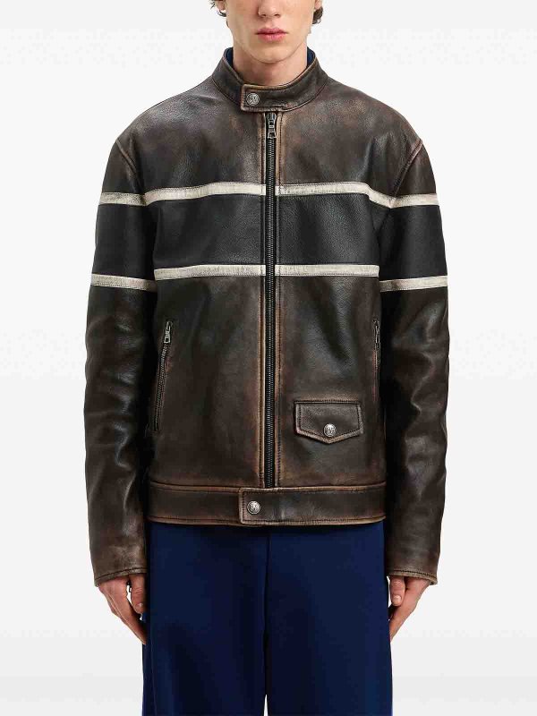 The Best Shops Palm Angels: casual jackets - Crystal Pin-Up Byker Jacket