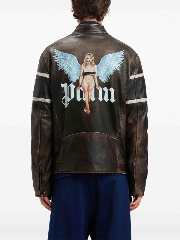 Palm Angels buy online Crystal Pin-Up Byker Jacket