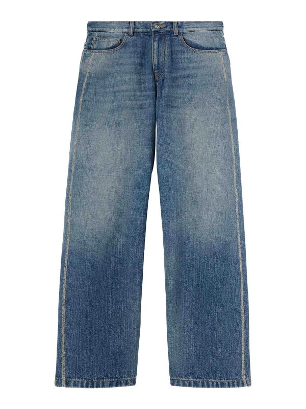 Palm Angels: bootcut jeans - Curved Logo Loose-Fit 5 Pockets Jeans