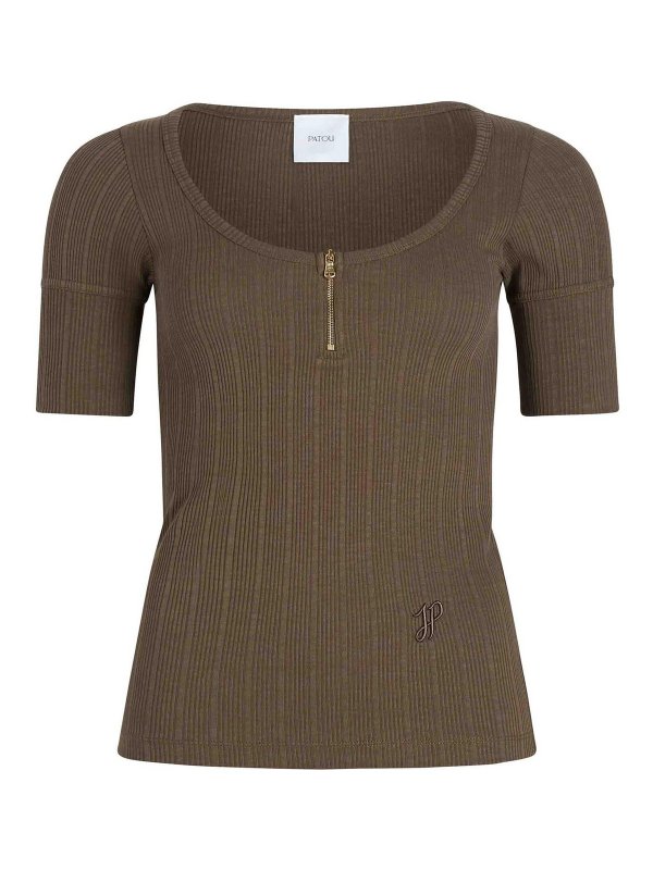 PATOU: t-shirt - T-shirt a costola da scottatura