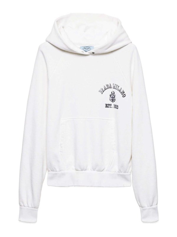 PRADA: Sweatshirts & Sweaters - Old Logo-Print Hoodie
