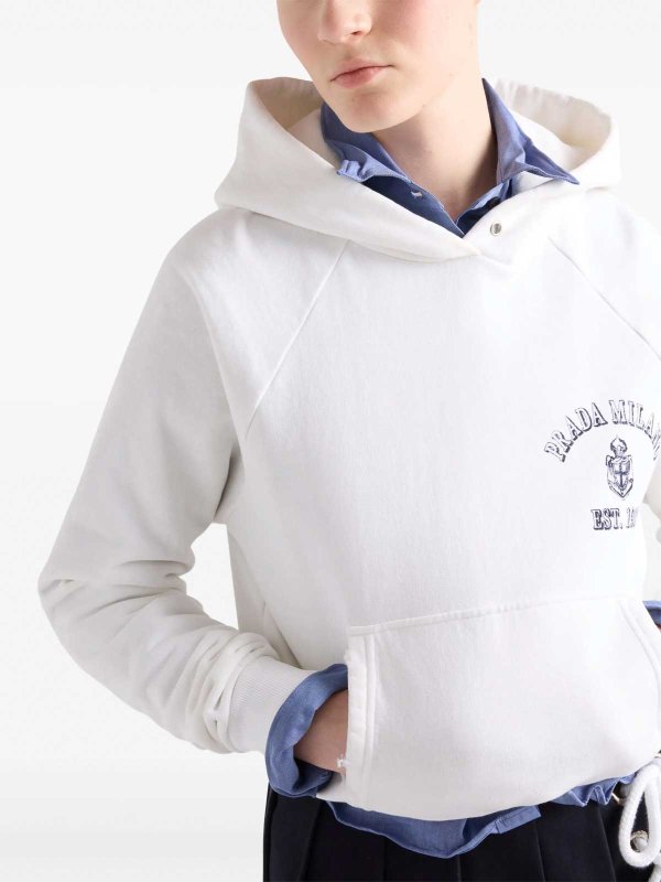 Old Logo-Print Hoodie shop online: PRADA