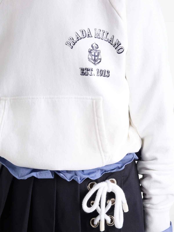 PRADA buy online Old Logo-Print Hoodie