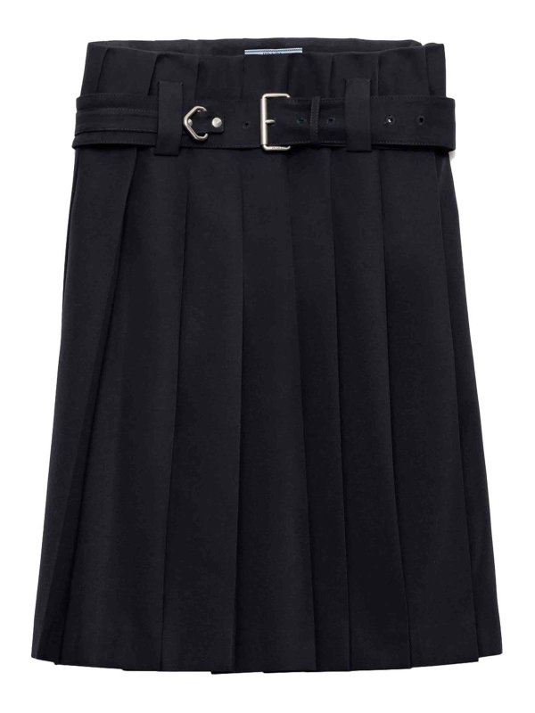 PRADA: Knee length skirts & Midi - Belted Pleated Skirt