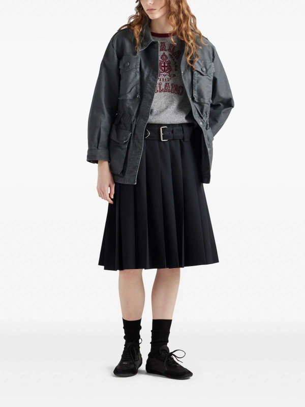 PRADA: Knee length skirts & Midi online - Belted Pleated Skirt