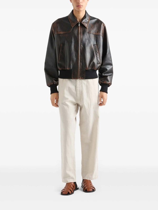 PRADA: casual trousers online - Chambray Pants