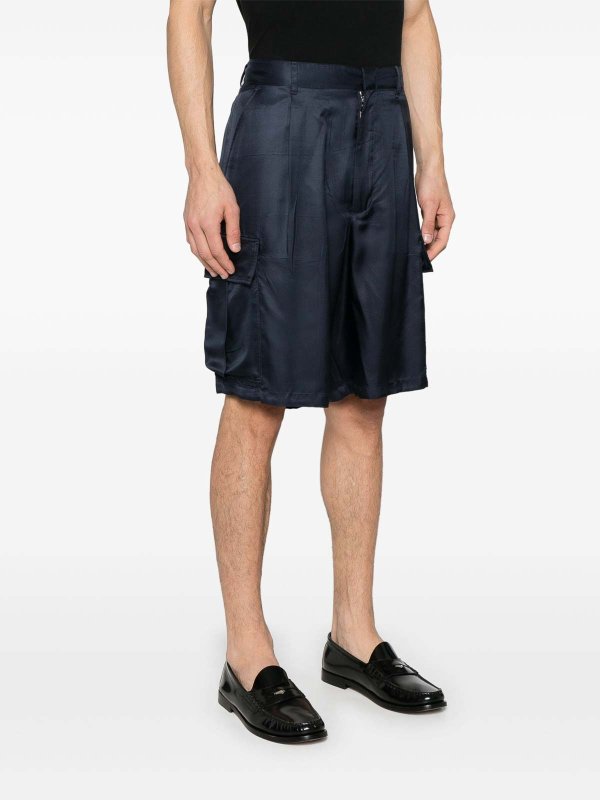 The Best Shops PRADA: Trousers Shorts - Silk Cargo Shorts