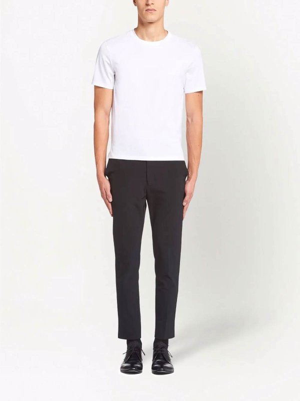 PRADA: t-shirts online - Logo-Embroidered Cotton T-Shirt