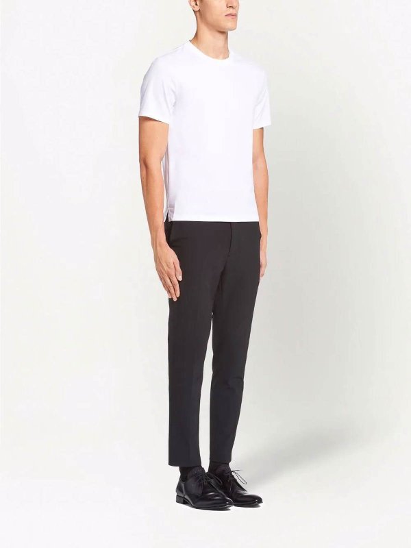 The Best Shops PRADA: t-shirts - Logo-Embroidered Cotton T-Shirt