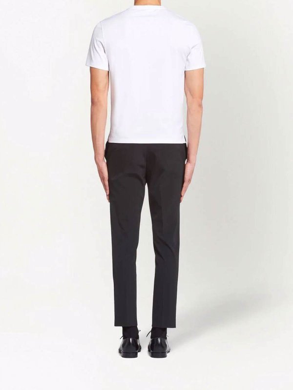 Logo-Embroidered Cotton T-Shirt shop online: PRADA