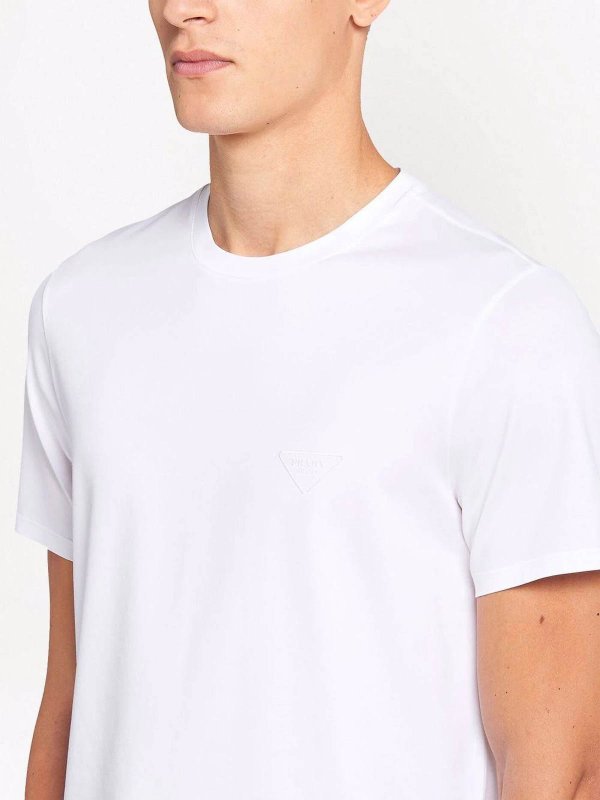 PRADA buy online Logo-Embroidered Cotton T-Shirt