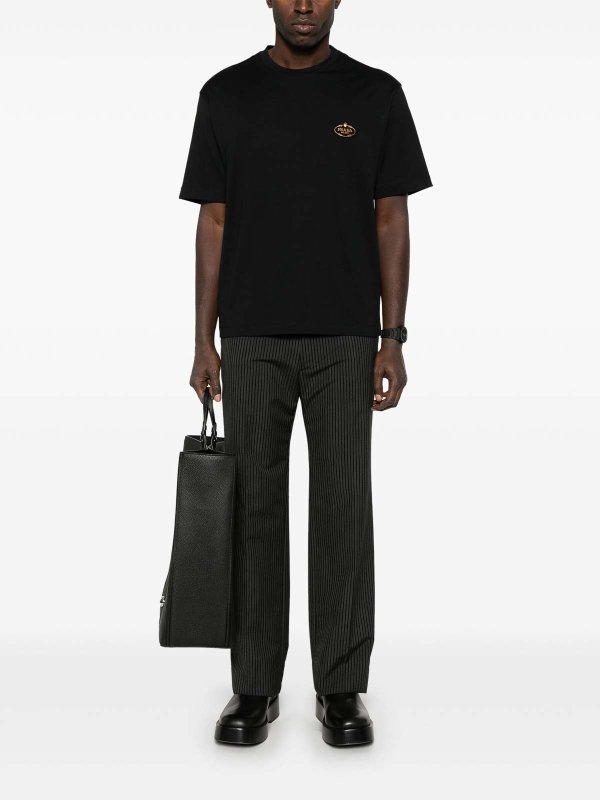 PRADA: t-shirts online - Logo-Patch T-Shirt