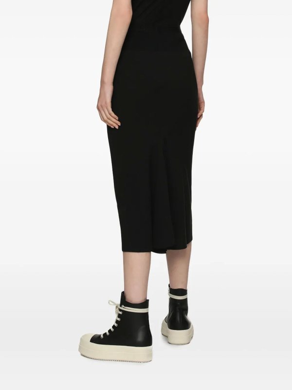 膝丈/ミディスカート - 黒 shop online: RICK OWENS