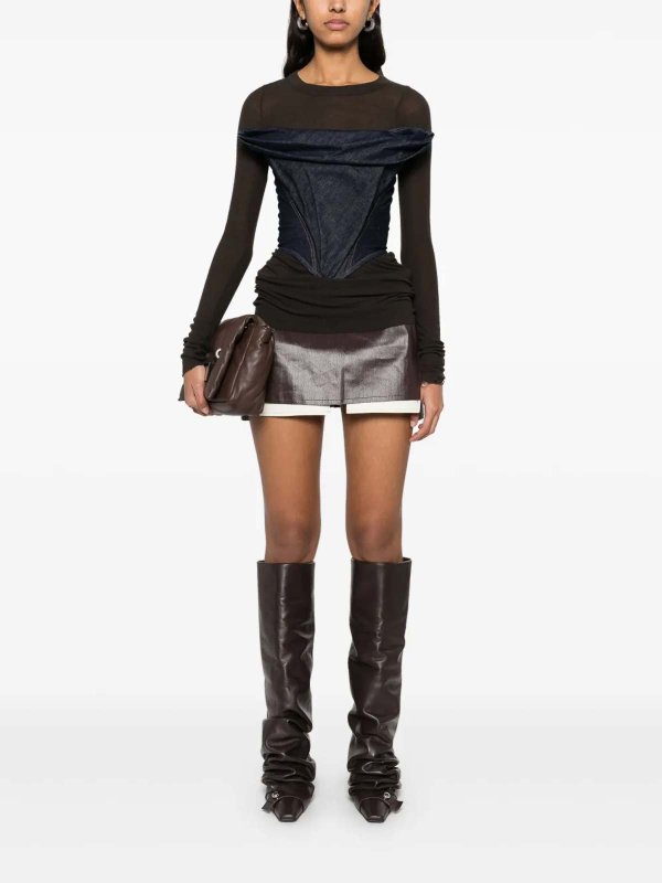 RICK OWENS: mini skirts online - Fog Cutoff Mini Skirt