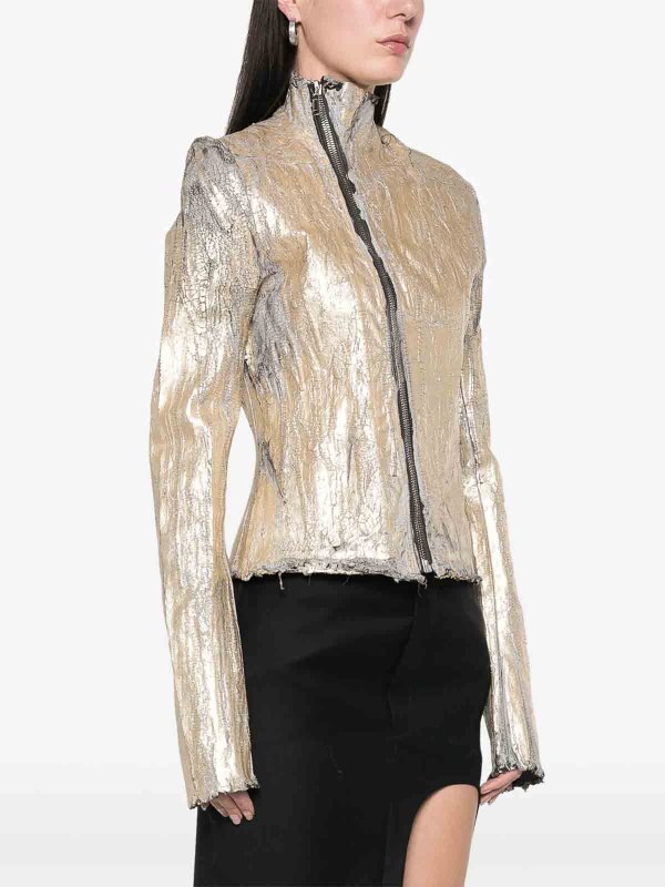 The Best Shops RICK OWENS: casual jackets - Gary Cracked-Effect Jacket