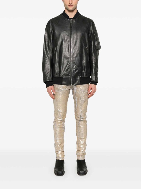 RICK OWENS: leather jacket online - Classic Flight Leather Jacket