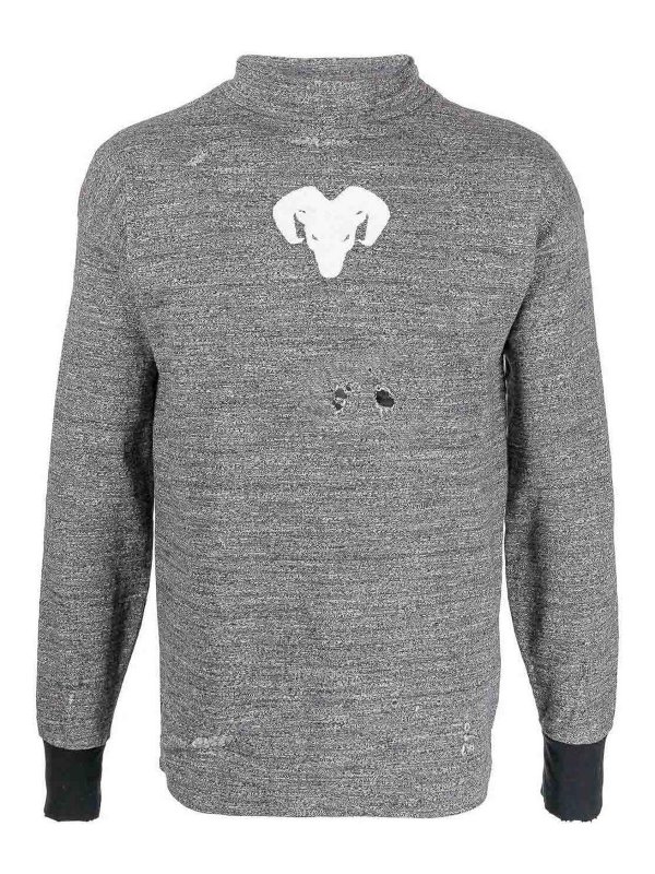 Maison Margiela: Turtlenecks & Polo necks - Distressed High-Neck Jumper