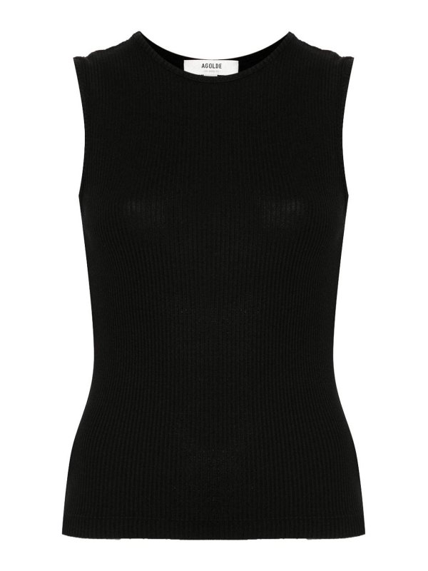 AGOLDE: Tops y camisetas sin mangas - Top - Negro