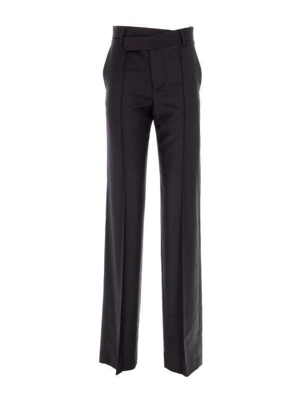ANN DEMEULEMEESTER: casual trousers - Trousers With Asymmetric Waistba