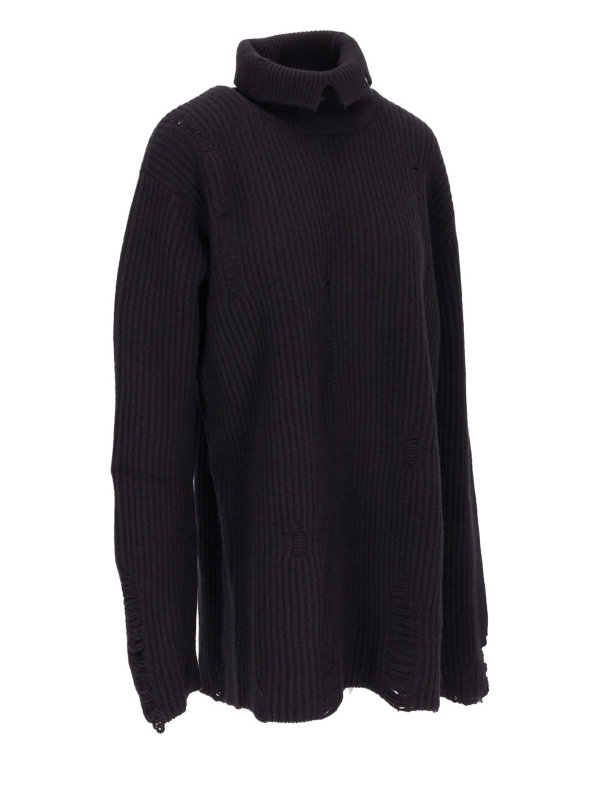 The Best Shops ANN DEMEULEMEESTER: Strickpullover mit Rundhalsausschnitt - Rundhalspullover - Schwarz