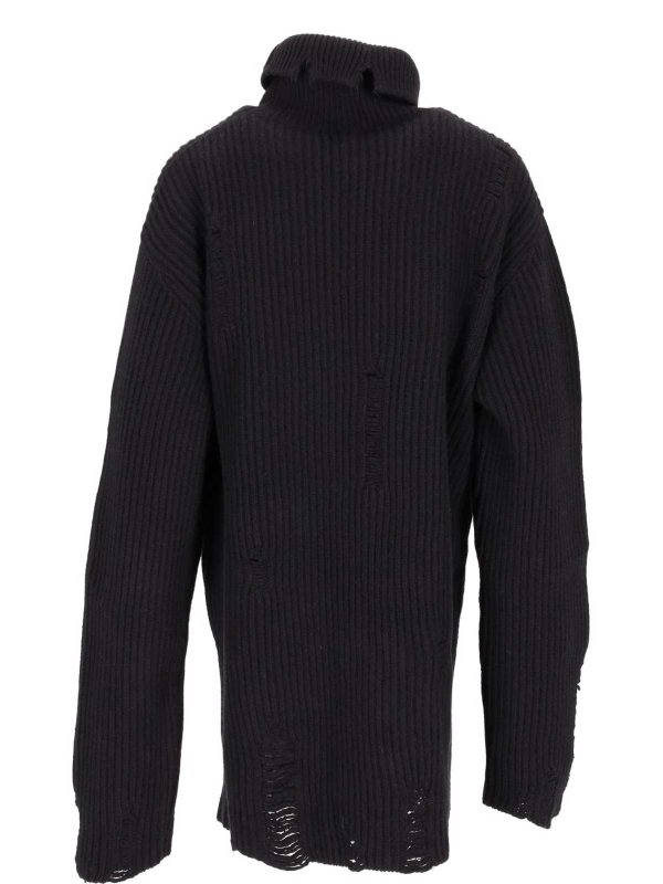 Rundhalspullover - Schwarz shop online: ANN DEMEULEMEESTER