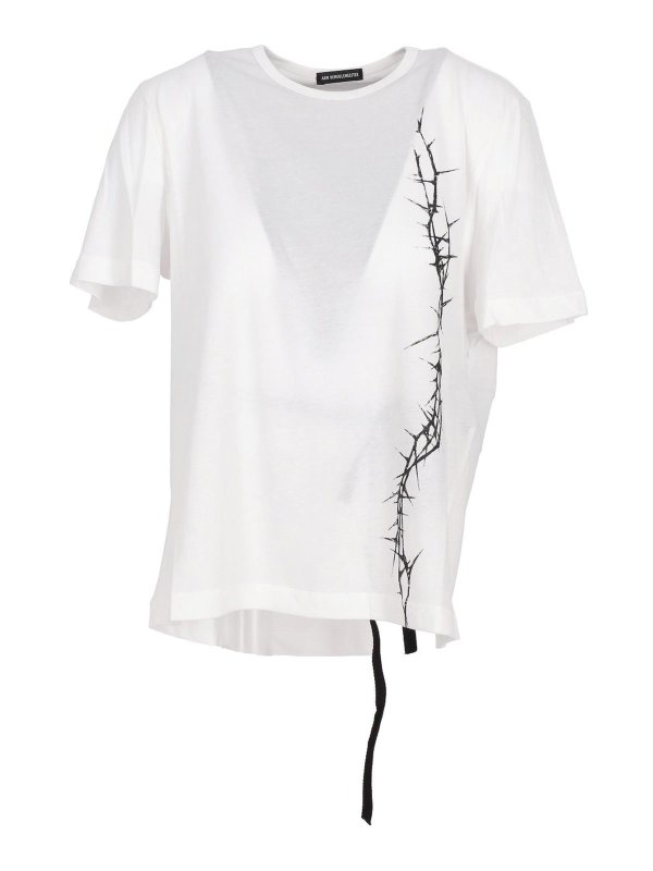 ANN DEMEULEMEESTER: t-shirts - Fanie Standard Fit T-Shirt  Print Brushed