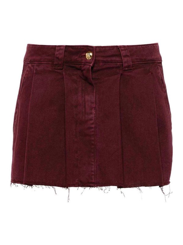 ELISABETTA FRANCHI: minigonne - Mini gonna in denim pieghevole