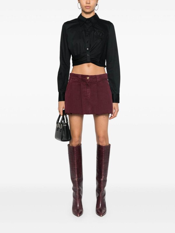 ELISABETTA FRANCHI: minigonne online - Mini gonna in denim pieghevole