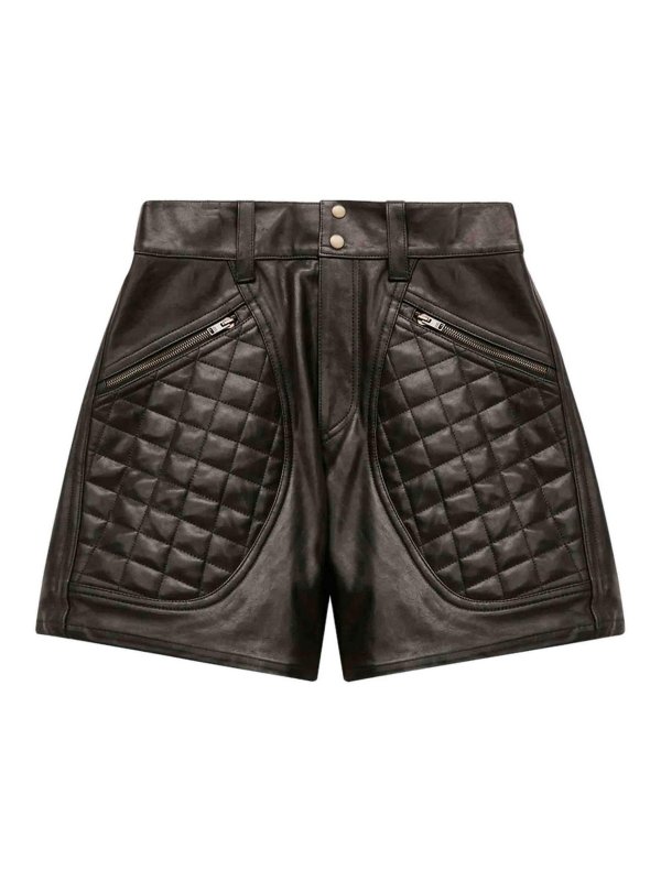 ISABEL MARANT: Trousers Shorts - Candice Leather Shorts