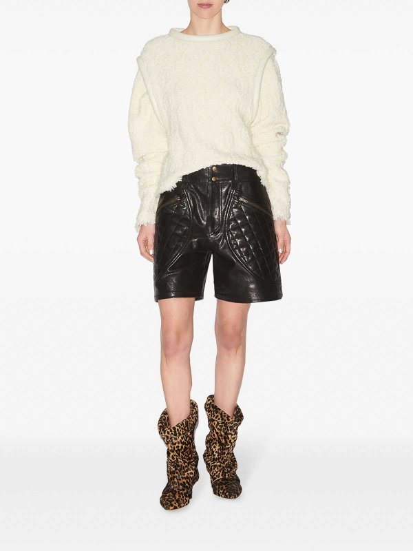 ISABEL MARANT: Trousers Shorts online - Candice Leather Shorts