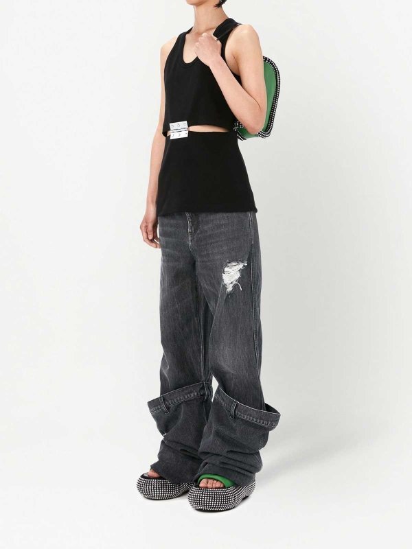 The Best Shops J.W. ANDERSON: bootcut jeans - Distressed Bucket Jeans