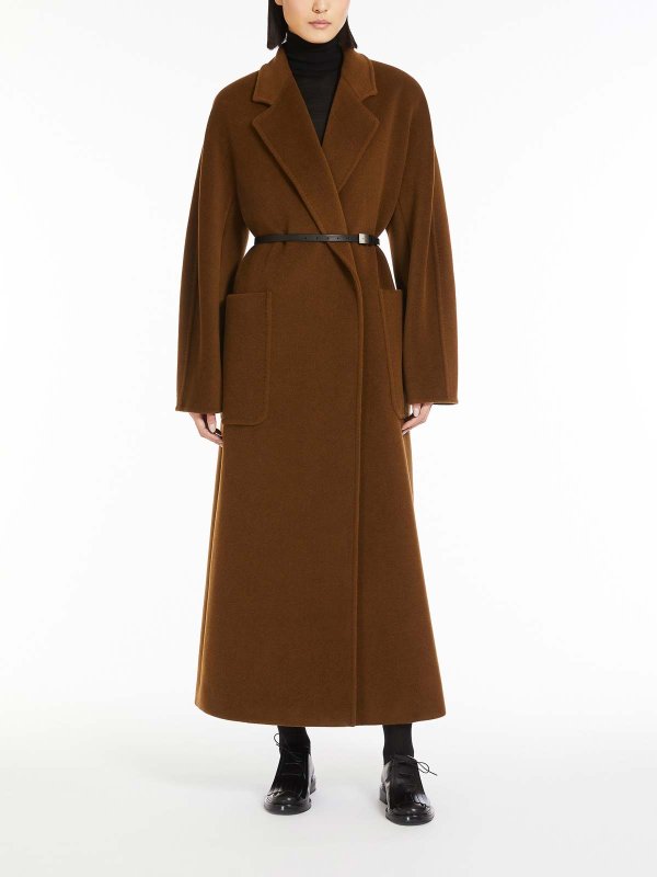 Max Mara: short coats online - Attuale Camel Colour Robe Coat