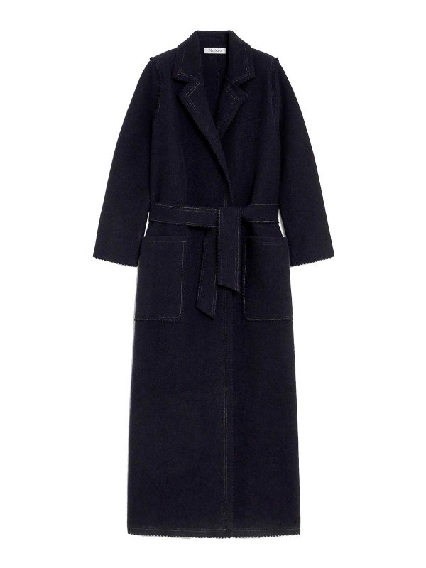 Max Mara: short coats - Jene Wool And Cashmere Knit Coat