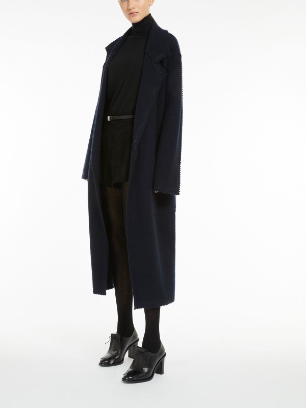 Max Mara: short coats online - Jene Wool And Cashmere Knit Coat