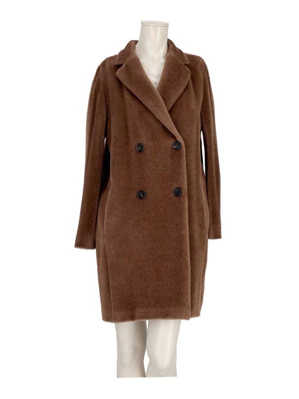 Max Mara: short coats - Roseto Midi Alpaca And Wool Coat