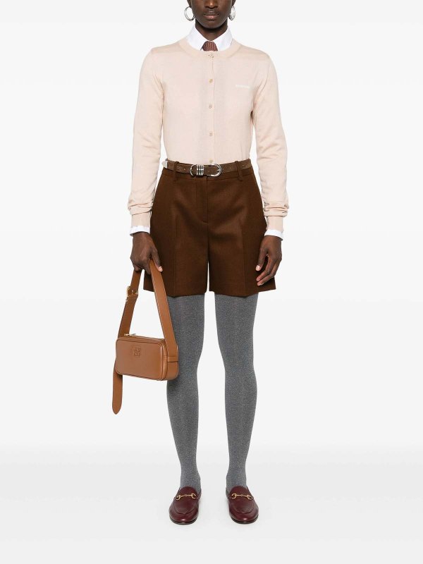 MIU MIU: cardigans online - Logo-Jacquard Cardigan