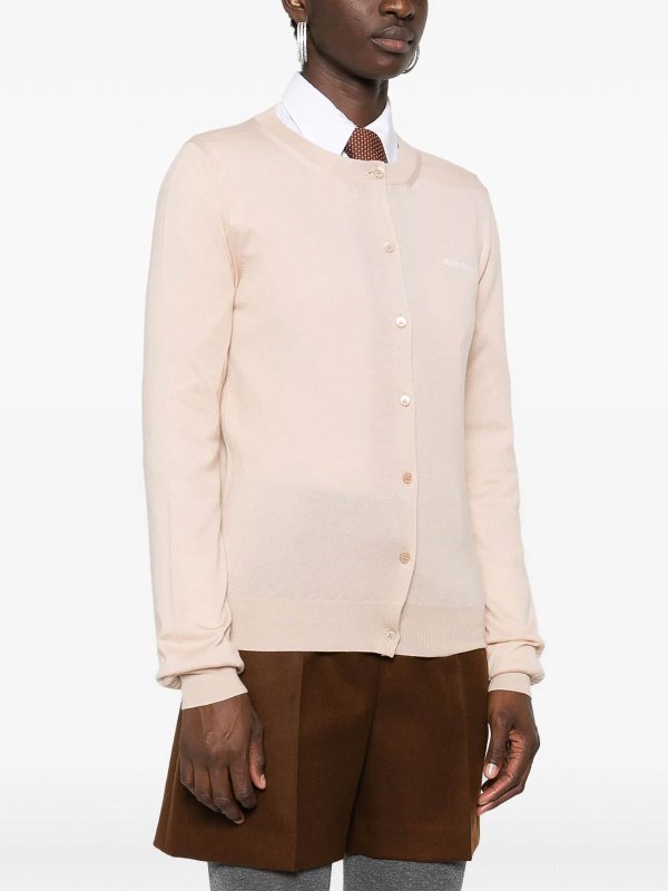 The Best Shops MIU MIU: cardigans - Logo-Jacquard Cardigan