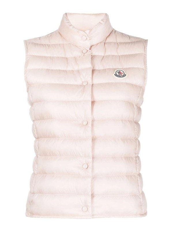 MONCLER: maglieria gilet - Giubbotto logo-patch Liane