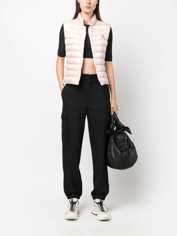 MONCLER: maglieria gilet online - Giubbotto logo-patch Liane