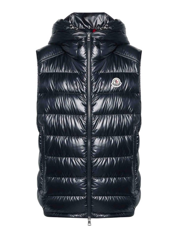 MONCLER: Vestes-rembourrees - Blouson Rembourré - Bleu