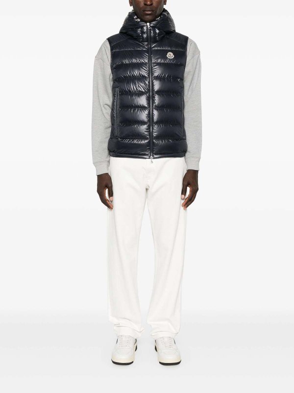 MONCLER: Vestes-rembourrees online - Blouson Rembourré - Bleu