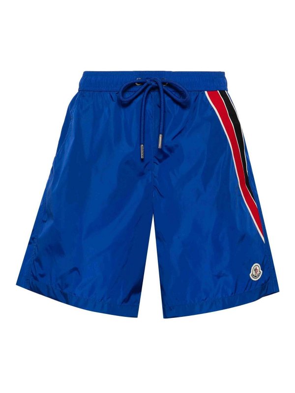 MONCLER: Swim shorts & swimming trunks - Logo-Patch Swim Shorts