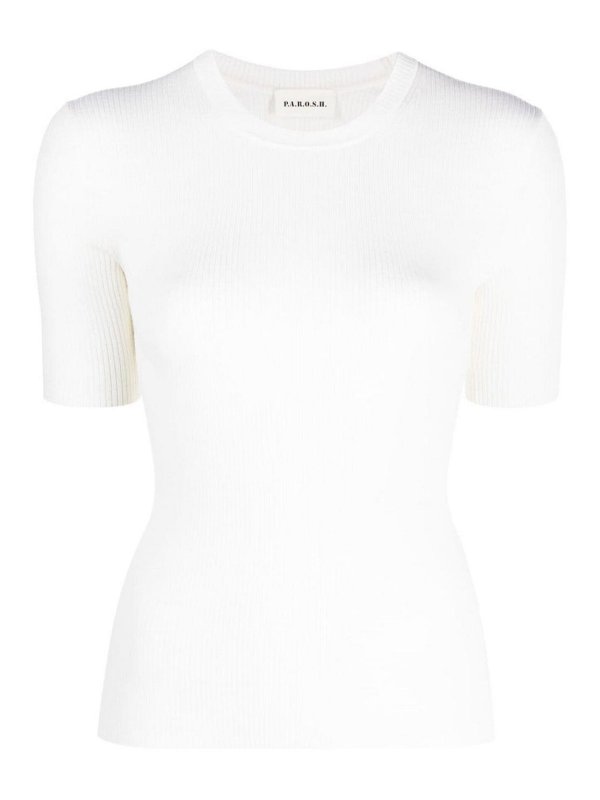 P.A.R.O.S.H.: Top e canotte - Top lana a costiera a coste di Leila