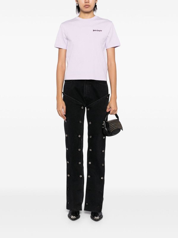 Palm Angels: Camisetas online - Camiseta - Plata