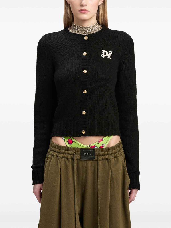 The Best Shops Palm Angels: cardigans - Pa Monogram-Inversia Cardigan